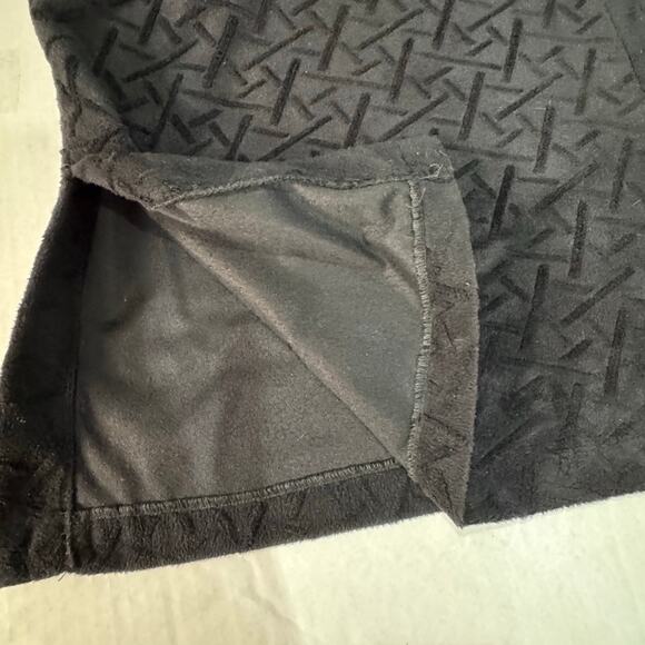 Natori Zip-Up Long Sleeve Stand Collar Maxi Robe Women XL Textured Velour Black - Picture 7 of 9